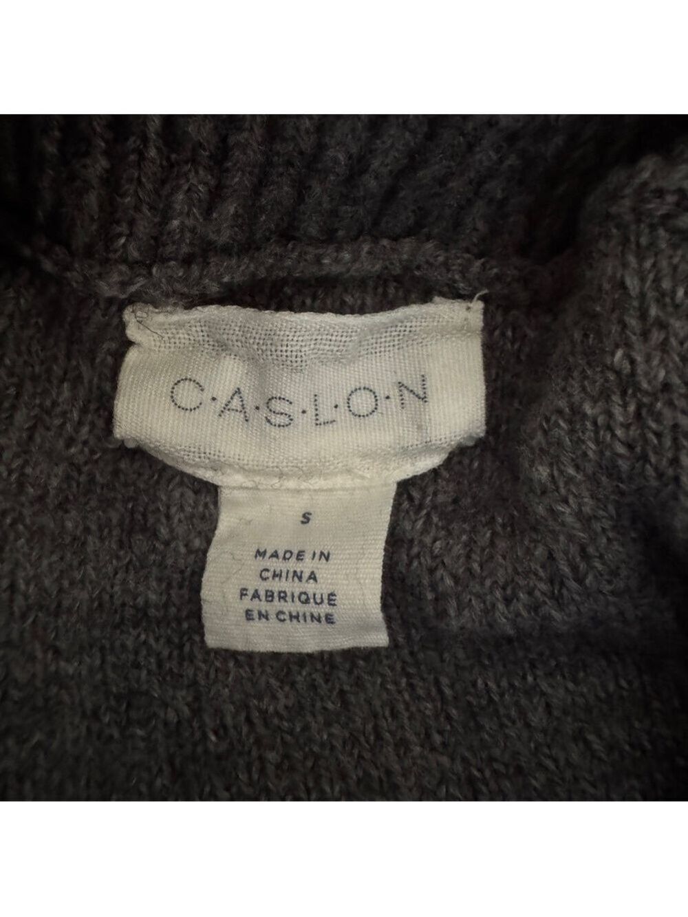 Caslon Heathered Gray Cable Knit Turtleneck Sweater, S - Picture 5 of 9
